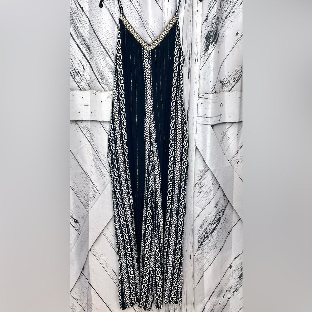 NWT Zury Bohemian Romper Black & White Metallic Free Size